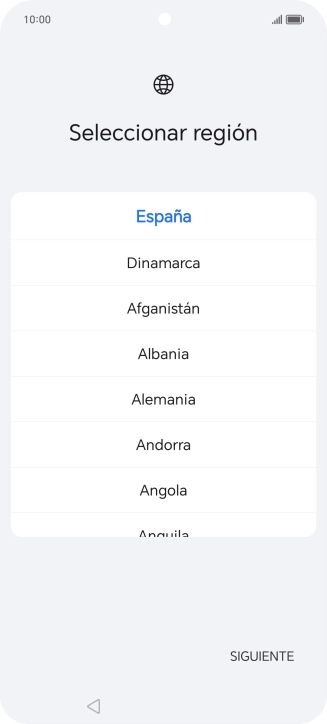 Pulsa el país o el área deseados.