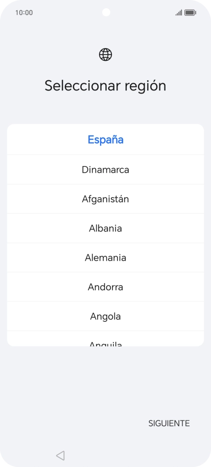 Pulsa el país o el área deseados.