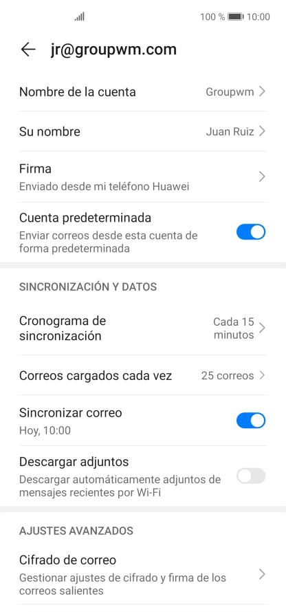 Pulsa Nombre de la cuenta.