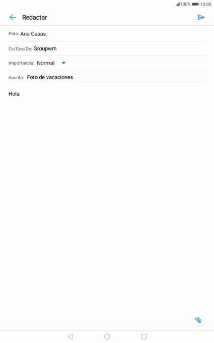 Pulsa el icono de anexos.