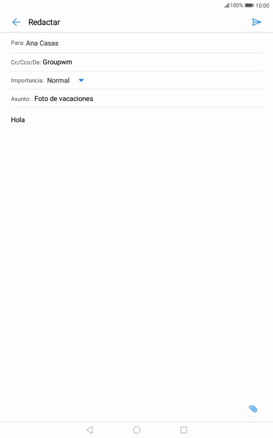 Pulsa el icono de anexos.