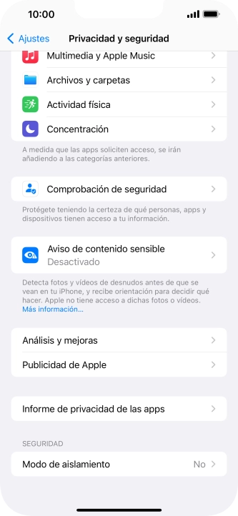 Pulsa Informe de privacidad de las apps.