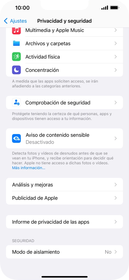 Pulsa Informe de privacidad de las apps.