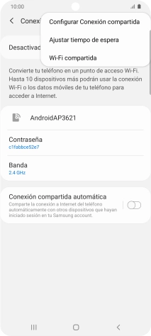 Pulsa Configurar Conexión compartida.