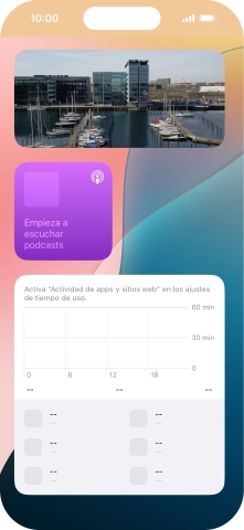 Pulsa el grupo de widgets deseado durante unos instantes.