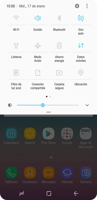 Pulsa el icono de datos móviles para activar o desactivar la función.