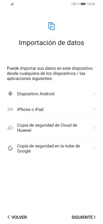 Puedes transferir el contenido de otro teléfono cuando activas tu teléfono por primera vez y cuando lo has restablecido. Cuando aparezca en la pantalla del teléfono esta imagen, ya está listo para la transmisión del contenido del otro teléfono.