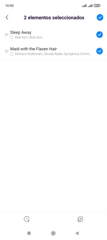 Pulsa los archivos de música deseados para seleccionarlos.