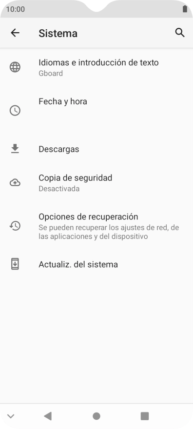Pulsa Opciones de recuperación.