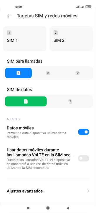 Pulsa Ajustes avanzados.