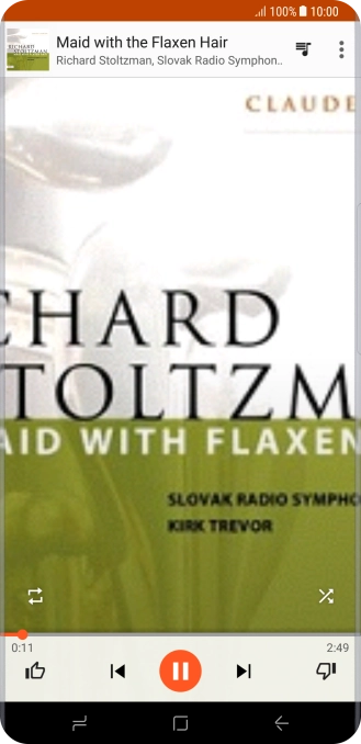 Pulsa la flecha hacia la derecha para ir al archivo de música siguiente.