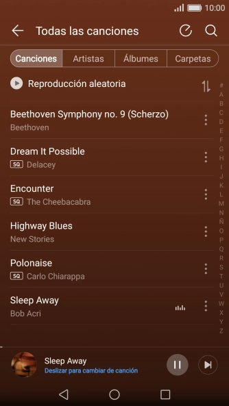 Pulsa el título de la canción.