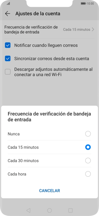 Pulsa el ajuste deseado.
