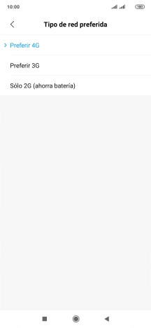 Pulsa el tipo de red deseado.