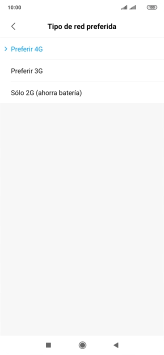 Pulsa el tipo de red deseado.