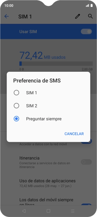 Pulsa el ajuste deseado.