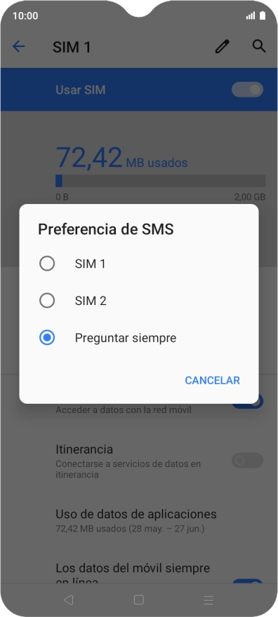 Pulsa el ajuste deseado.