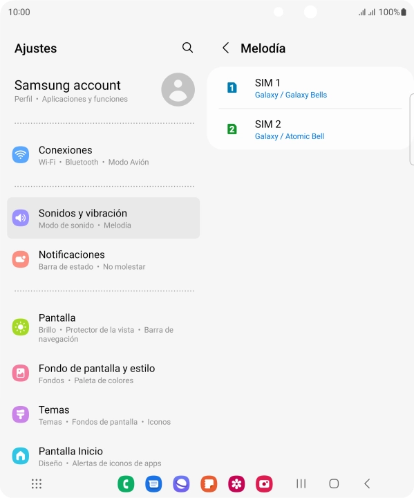 Pulsa la tarjeta SIM deseada.