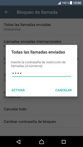 Introduce tu contraseña de restricciones y pulsa ACTIVAR.
