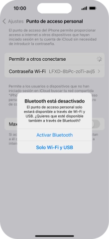 Si la función de wifi está activada, pulsa Solo Wi-Fi y USB.