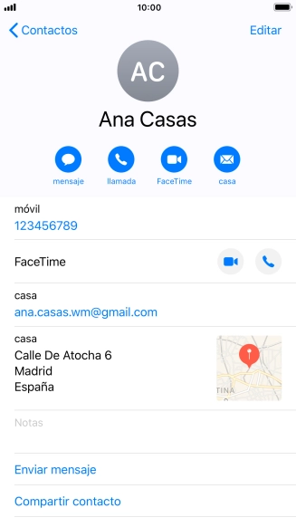 Pulsa el número de teléfono deseado.