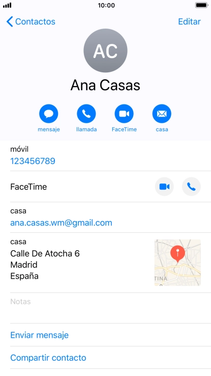 Pulsa el número de teléfono deseado.
