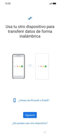 Sigue las indicaciones de la pantalla para transferir contenido desde otro teléfono.