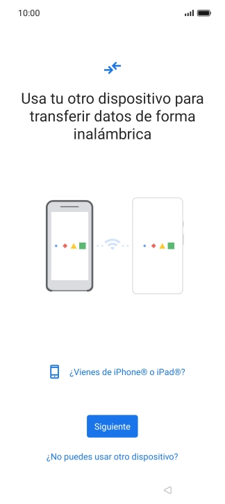 Sigue las indicaciones de la pantalla para transferir contenido desde otro teléfono.