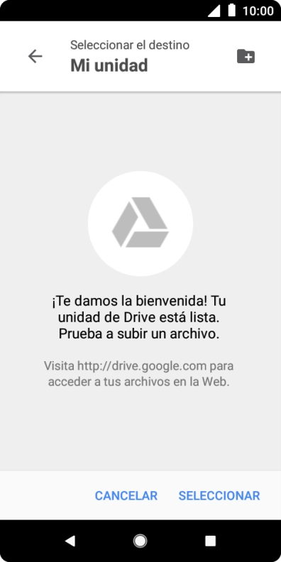 Si deseas crear una nueva carpeta, pulsa el icono de nueva carpeta y sigue las indicaciones de la pantalla para crearla.