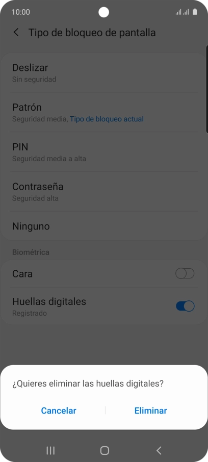 Pulsa Eliminar.