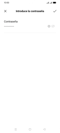 Introduce la contraseña de la red Wi-Fi y pulsa el icono de aceptar.