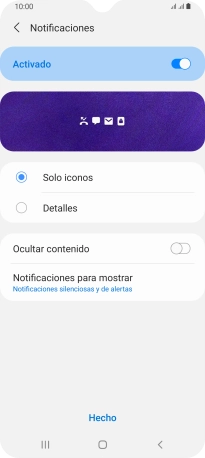 Pulsa los ajustes deseados para activarlos o desactivarlos.