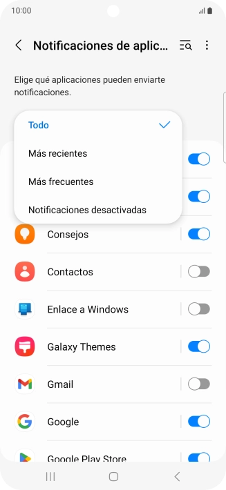 Pulsa el ajuste deseado.