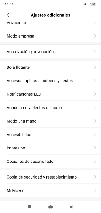 Pulsa Copia de seguridad y restablecimiento.
