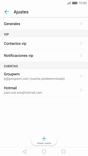 Pulsa la cuenta de correo electrónico deseada.