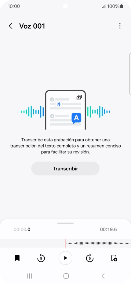 Pulsa Transcribir.