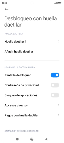Pulsa  el indicador junto a los ajustes deseados para activarlos o desactivarlos.