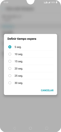 Si desvías las llamadas perdidas, tendrás que seleccionar un retardo para el desvío. Pulsa el retardo deseado y sigue las indicaciones de la pantalla para seleccionar el retardo deseado del desvío.
