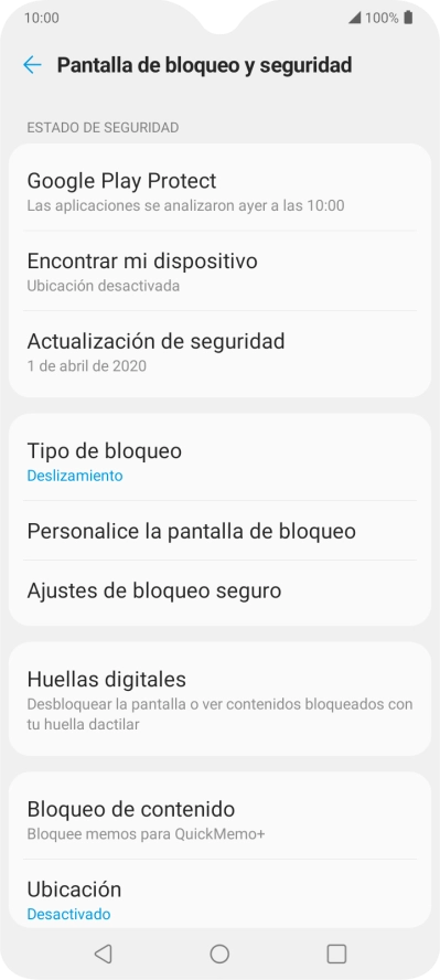 Pulsa Huellas digitales.