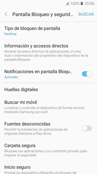 Pulsa Tipo de bloqueo de pantalla.