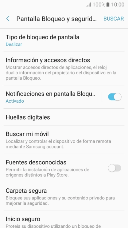 Pulsa Tipo de bloqueo de pantalla.