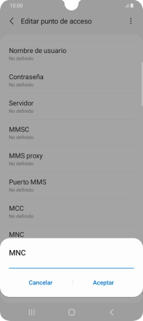 Introduce 01 y pulsa Aceptar.