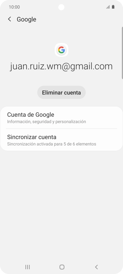 Pulsa Sincronizar cuenta.