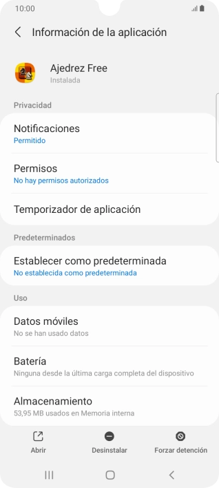 Pulsa Almacenamiento.