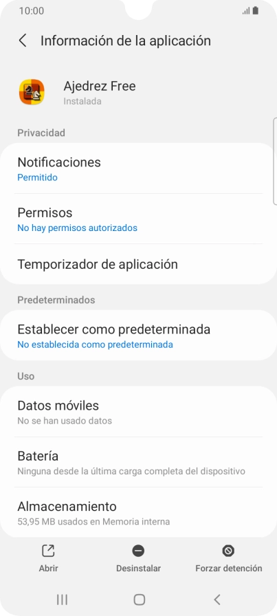 Pulsa Almacenamiento.