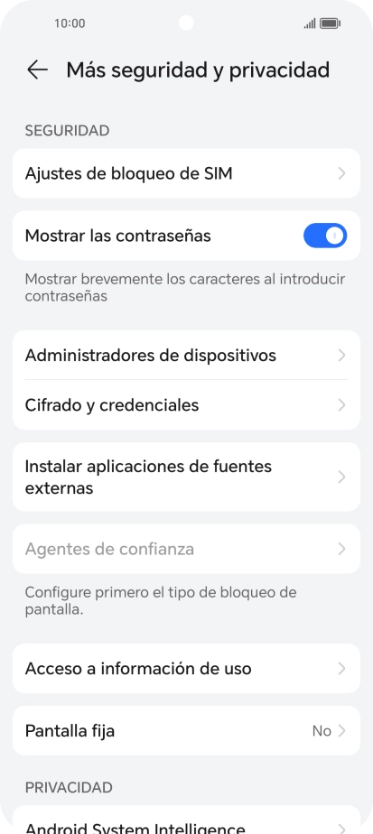 Pulsa Ajustes de bloqueo de SIM.