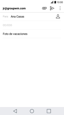 Pulsa en el campo de escritura  y escribe el texto del correo electrónico.