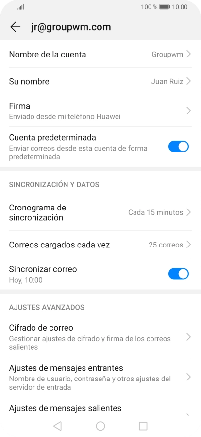 Pulsa Nombre de la cuenta.