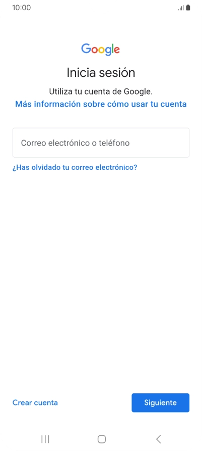 Si no tienes una cuenta de Google, pulsa Crear cuenta y sigue las indicaciones de la pantalla para ver cómo crear una cuenta nueva.