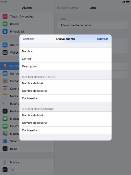 Pulsa Guardar. Ahora se ha configurado tu cuenta de correo electrónico. Si deseas seleccionar más ajustes del servidor de correo de entrada o de salida, continúa con los pasos siguientes.